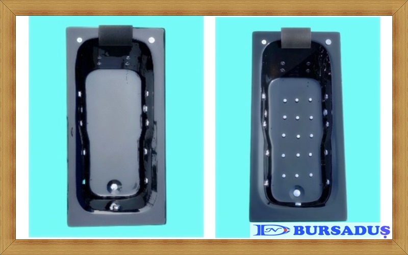 Bursa Duş 90×190 H 60 Dikdörtgen Siyah Jakuzi