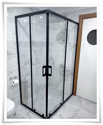 Siyah Çıtalı Duş Kabin  Fethiye Mahallesi